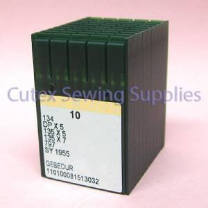 100 Groz-Beckert 134 135X5 DPX5 SY1955 Gebedur Titanium Sewing Machine Needles -Size 18 (metric 110)