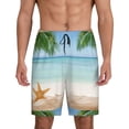 thumbnail image 2 of Daiia Starfish in Beach Mens Woven Stretch Pajama Short,Short Pajama Pants-XX-Large, 2 of 9