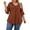 Caramel, variant on Bukemao Women's Plus Size 3/4 Length Sleeve Top – Dressy Casual Blouse with Ruffle V Neck Shirt