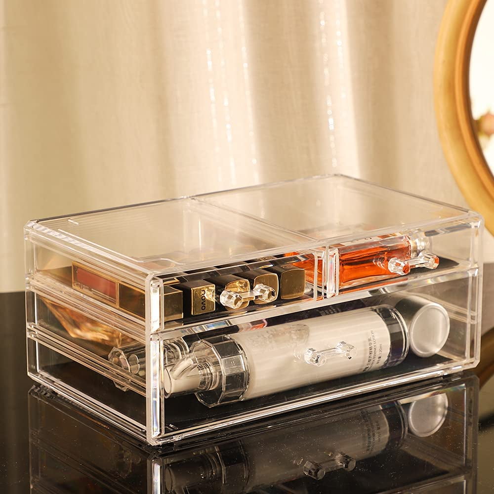 PIKADINGNIS Clear Stackable Acrylic Storage Containers With 4 Drawers Under  Sink Storage Bins Case Box For Jewelry Hair Accessories Nail Polish  Lipstick Make up Marker Pen Medicine Craft Organizing 