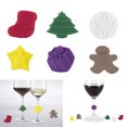 thumbnail image 3 of LOVERLYZ 6pcs Christmas Themed Colorful Dedicated Cup Marker Wine Glass Silicone Label Rubber Wine Glasses Recognizer Wine Accessories, 3 of 6