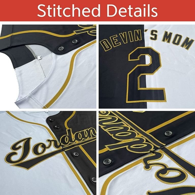  Custom Split Half Color Baseball Jersey Mesh Button Down  Personalized Softball Uniforms Stitched Letters and Numbers(S-Men's Size, Black-Gray and White) : Clothing, Shoes & Jewelry