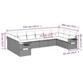 thumbnail image 2 of vidaXL 10 Piece Patio Sofa Set with Cushions Black Poly Rattan, 2 of 11