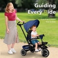 thumbnail image 2 of AILEEKISS 8-in-1 Kids Tricycle with Parental Bar, Folding Ride Trike for Child 1-6 Years, Blue, 2 of 10