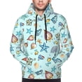 thumbnail image 4 of KLL Sea Shells 2 Print Mens Hoodie Long Sleeve Casual Pullover Hooded Sweatshirt Fashion Drawstring Hoodies with Pocket-Medium, 4 of 6