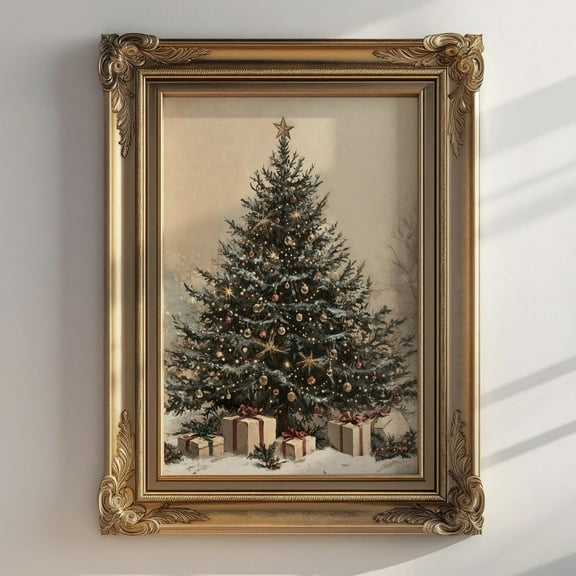 Old Time Christmas Print Retro Holiday Art Poster Christmas Wall Art Holiday Kitchen Decor Christmas Decor Family Home- Wall Art Print, 8x12 UNFRAMED