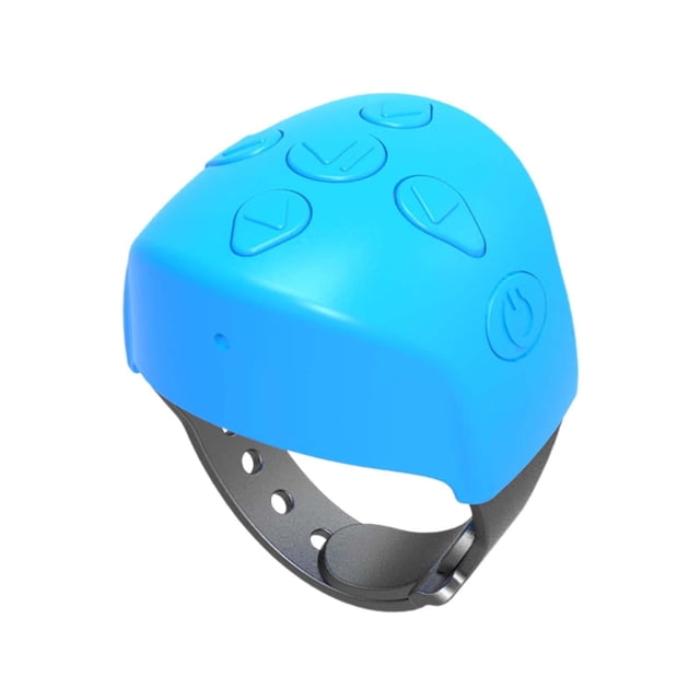 Control remoto Bluetooth con la punta del dedo, compatible con la mayoría de los teléfonos inteligentes, dispositivo portátil versátil V5.1 Azul