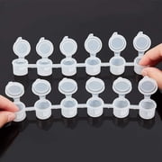 125 Strips Mini Empty Paint Pots 750 Pots 3ml/ 0.1oz Paint Pot Pod Strips Arts Crafts Plastic Storage Containers Painting Cup Pots for Classrooms School Summer Camps Festival diy