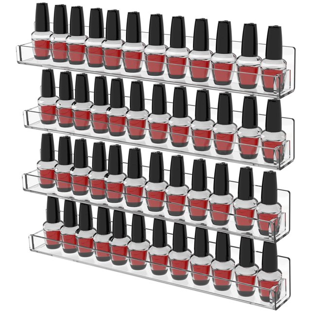 Esmalte de uñas Cq, acrílico, montado en la pared, paquete de 4 unidades, transparente