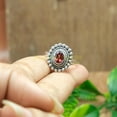 thumbnail image 5 of Natural Red Garnet Cut Stone 925 Sterling Silver Ring Wedding Jewelry for Women, 5 of 5