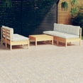 thumbnail image 1 of vidaXL 6 Piece Garden Lounge Set with Cream Cushions Pinewood, 1 of 5