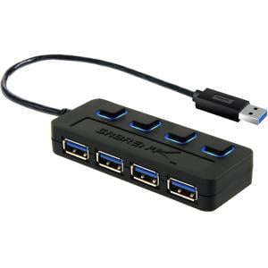 4PORT USB 3.0 HUB WITH POWER ADAPTER AND LED