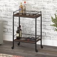 thumbnail image 4 of Evelyn&Zoe Barnes 23.5" Wide Rectangular Bar Cart, Alder Brown, 4 of 7