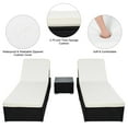 thumbnail image 4 of BaytoCare 3-Piece Outdoor Patio Furniture Set Chaise Lounge, Patio Reclining Rattan Lounge Chair Chaise, 4 of 10