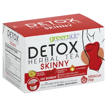 Greenside Detox Herbal Tea K-Cups Skinny - Fat Burner & Boost Metabolism - Herbal Body Supplements - 10 Cups (3-gram