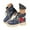 Blue, variant on Rose Embroidery Denim Ankle Boots for Women Fashion Lug Sole Lace up Round Toe Short Booties