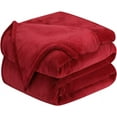 thumbnail image 1 of Manta roja Queen 90 '* 90' manta de lana de lujo de 380 Gsm manta de cama ligera y difusa cálida súper suave, 1 of 4