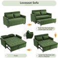 thumbnail image 6 of 3 in 1 Convertible Sleeper Sofa Bed, 56.9" Small Pull Out Couch Bed with Adjustable Backrest, Chenille Loveseat Couches with Side Pocket, USB Ports&Phone Holder for Small Places, 6 of 9