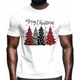 thumbnail image 2 of Camisetas gráficas informales de manga corta con árbol de Navidad rojo sobre fondo negro para hombre, 2 of 8
