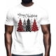 thumbnail image 2 of Camisetas gráficas informales de manga corta con árbol de Navidad rojo sobre fondo negro para hombre, 2 of 8