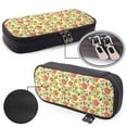 thumbnail image 4 of Picia Rose Daisy Pattern Large Capacity PU Leather Pencil Case Organizer Pen Marker Holder Double Zipper Storage Bag Big Pencil Pouch for College Office, 4 of 6
