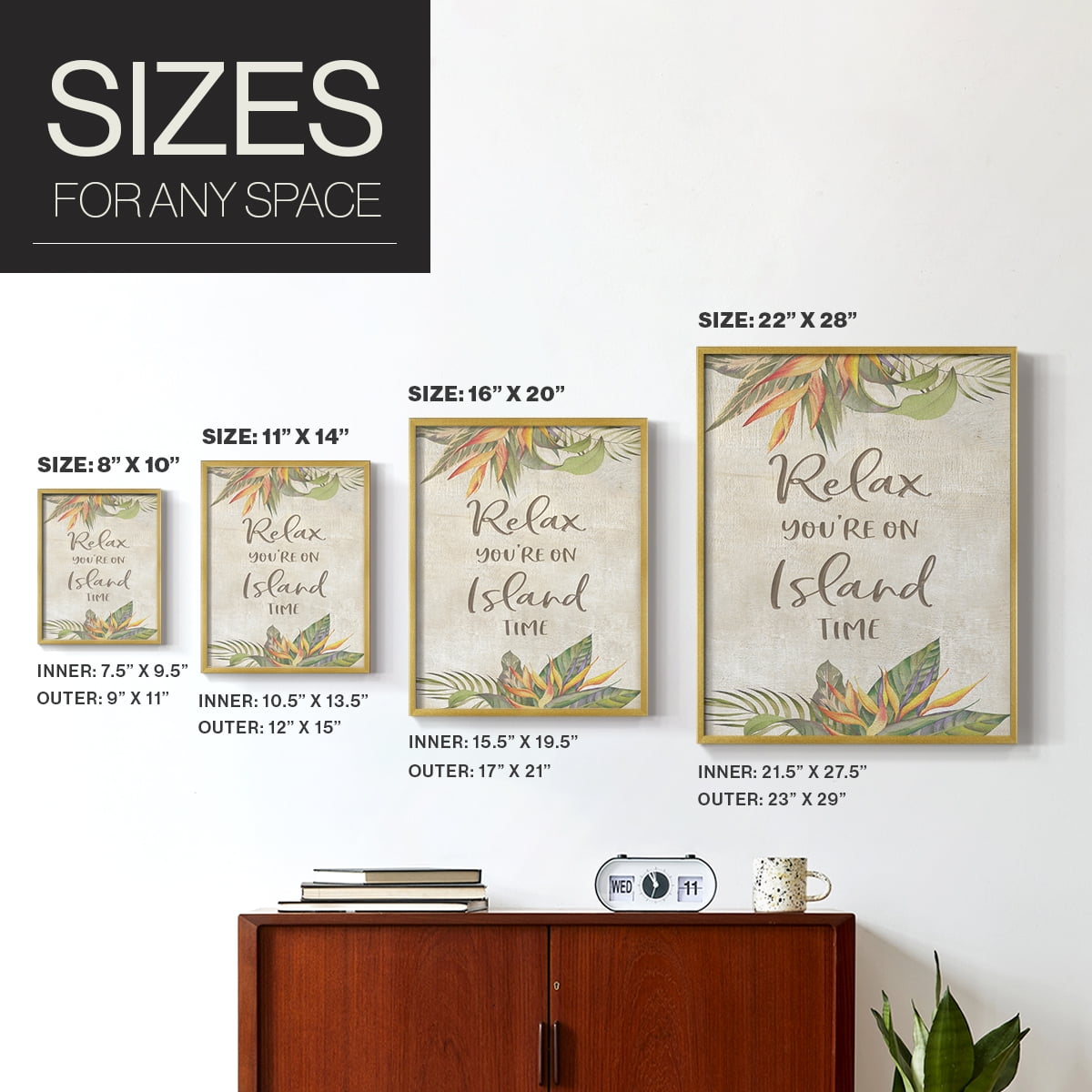 You're On Island Time Framed Print - Solid Wood in Single Picture Frame Solid Wood 2 Framed Print