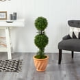thumbnail image 3 of Nearly Natural 40" Plastic Boxwood Artificial Topiary, Green, 3 of 4