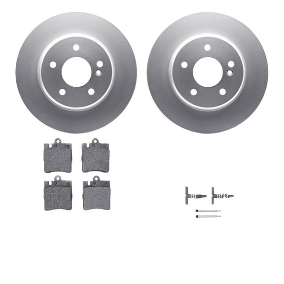 Dynamic Friction Company Rear Geospec Brake Rotors with 5000 Advanced Brake Pads includes Hardware 4512-63136