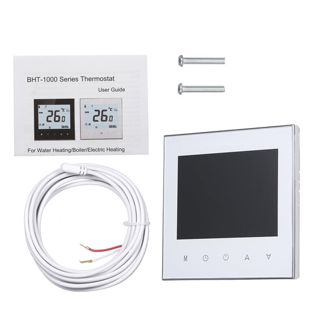 Termostato con control de voz WiFi, pantalla LCD, controlador de temperatura del calentador, interfaz de calefacción eléctrica, color blanco Inevent HA002480-04B