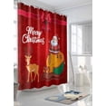 thumbnail image 3 of Merry Christmas Shower Curtain Set, Waterproof Shower Curtains for Bathroom, Xmas Santa Elk Winter Gifts Snowflake Washable Fabric Cloth Bath Curtain for Bathtub Decoration with Hooks 72x78 Inches, 3 of 6