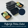 thumbnail image 4 of Bentgo Prep - 20-Piece 1-Compartment Reusable Meal Prep Containers with Lids, PFAS & BPA Free Materials, Durable, Microwave, Freezer, & Dishwasher Safe To Go Food Storage (Navy Blue), 4 of 5