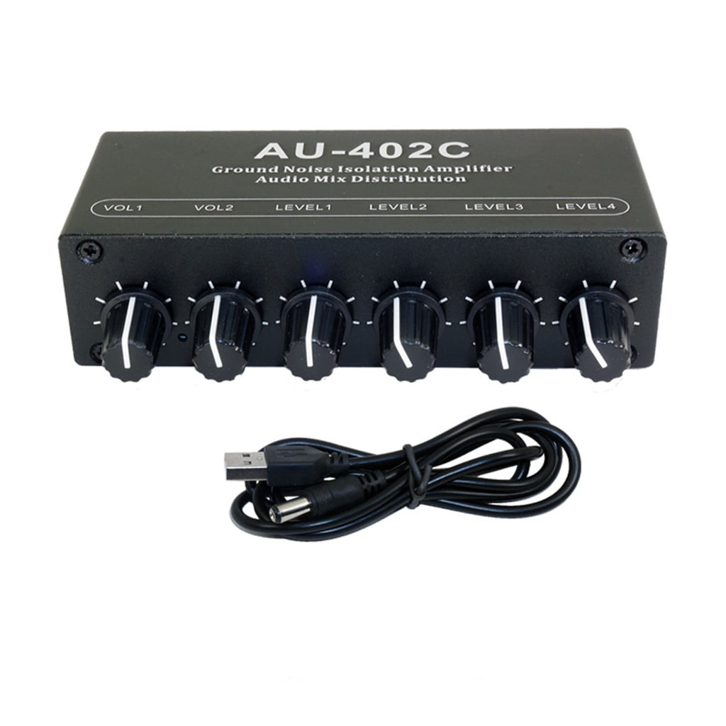 tegongse Aluminum Alloy Stereo Sound Mixer for Multiple Computers with 3.5mm Interfaces and Ground Noise Elimination 20Hz - 20kHz