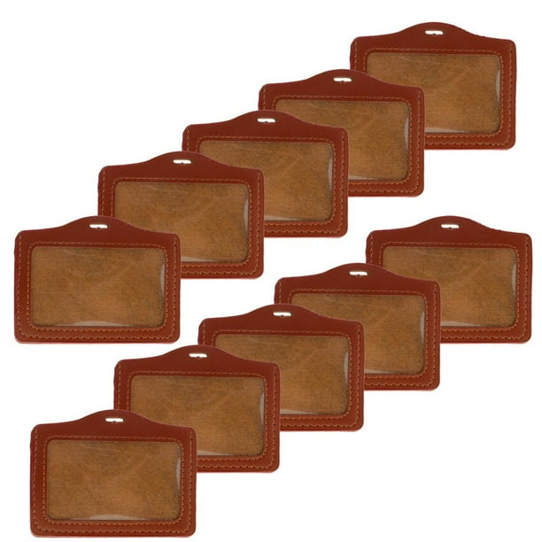 10pcs Plástico ID Insignia Tarjetero rgo Cuello Correa Banda Cordón Varios - marrón Macarena Titulares de tarjeta