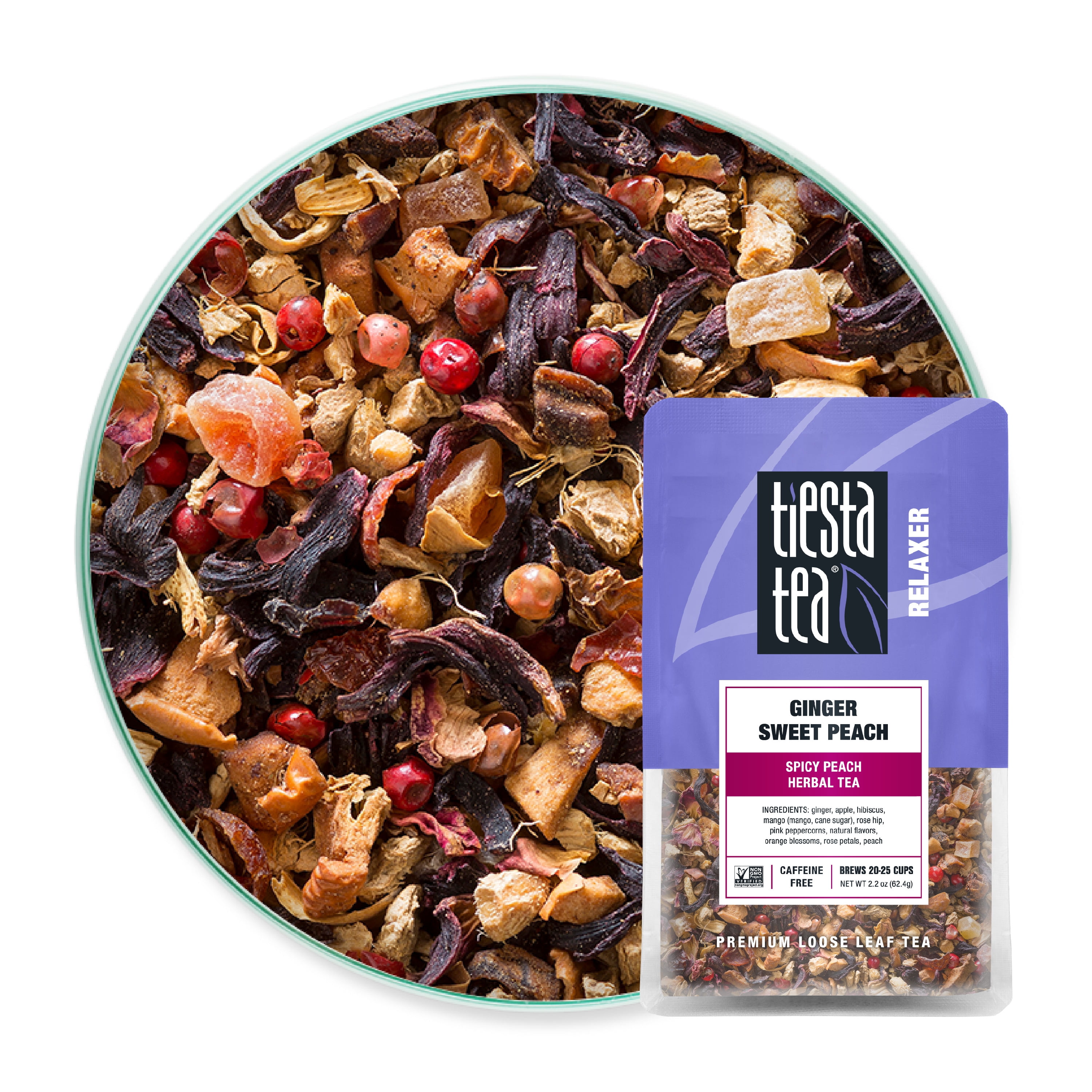 Tiesta Tea Ginger Sweet Peach, Spicy Peach Loose Leaf Herbal Tea, 2.2 oz