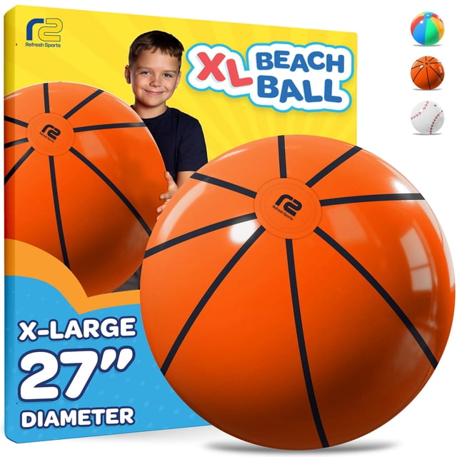 Pelota inflable grande de baloncesto y playa Refresh Sports de 27 pulgadas