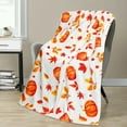 thumbnail image 2 of Fall Throw Blanket for Couch 50"x60", Cozy Flannel Fleece Orange Pumpkin Leaf Autumn Blanket Decor Fall Blankets and Throws, 2 of 6