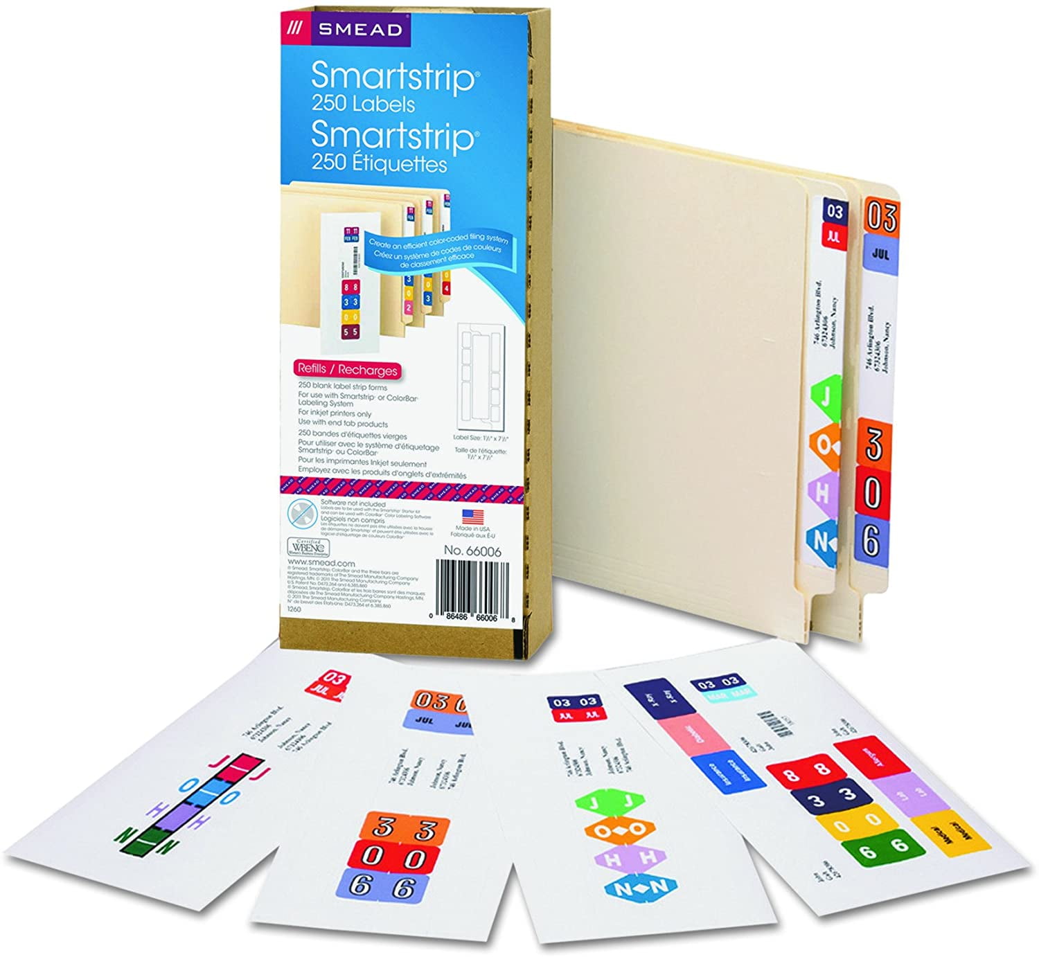 Smead End Tab Label System, Bulk Supplies, 250 Label Forms Per Pack