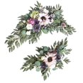 thumbnail image 2 of veasfak 2Pcs Rustic Wedding Flower Swags Welcome Sign Decorative Wedding Arch Flower for Violet, 2 of 9