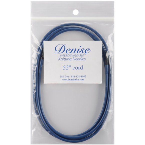 Denise Interchangeable Knit and Crochet Long Cord, 52-Inch, Blue