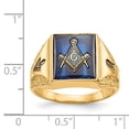 thumbnail image 3 of 14K Yellow Gold Ring Band Men's Masonic, Size 8, 3 of 5
