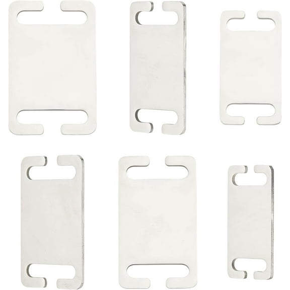 1 Set 3 Sizes 6PCS Slide-On Pet ID Tags Blank Dog Collar Tag for Stamping/Engraving Stainless Steel Pet Name Number Label Engraved