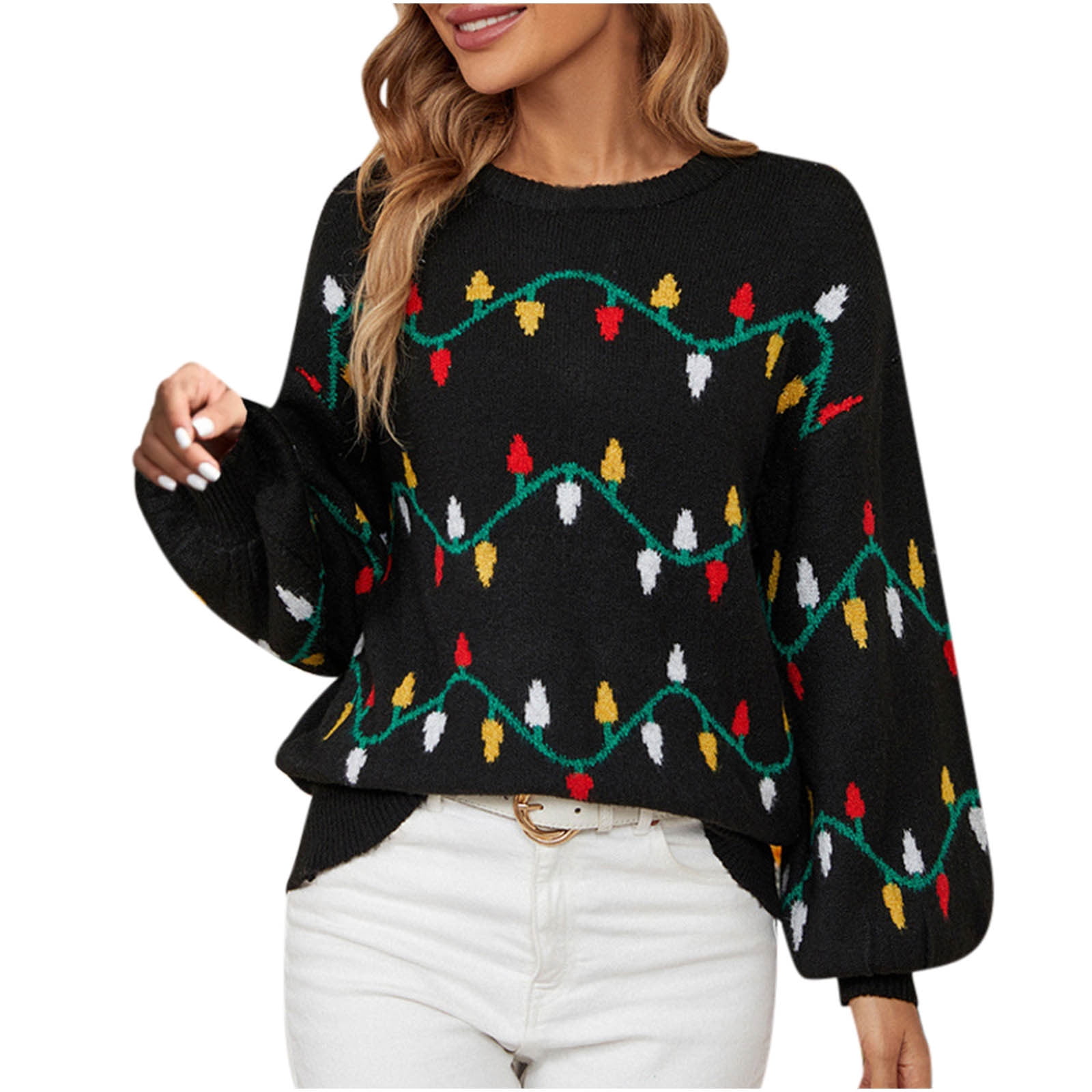 Sweat-shirt Femme Halloween 2025 - Col Rond, Manches Longues, Imprimé Festif - Tissu Doux Pour L'hiver