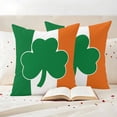 thumbnail image 3 of St Patrick Day Pillow Covers 2 Pack Vintage Green White Orange Irish Flag Green Shamrock Pillowcase Waterproof Outdoor Throw Pillow Cover for Patio Garden Square Cushion 20”x20”, 3 of 9