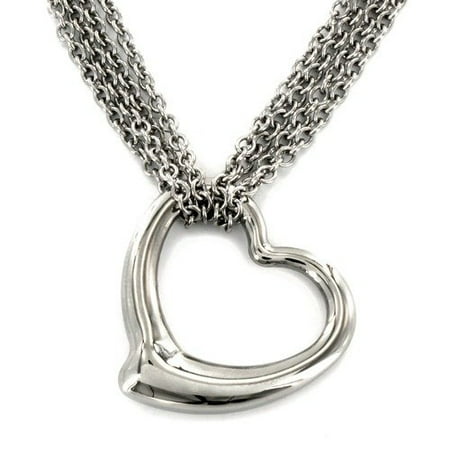 West Coast Jewelry ELYA High-polish Stainless Steel Heart Pendant and Rolo Chain Necklace