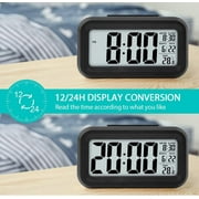 Zendure Digital Alarm Clock with Indoor Temperature, Battery Operated, Snooze Model,12/24H Display for Bedrooms, Heavy Sleepers Kids, Travel Desk Smart Clock (Black)