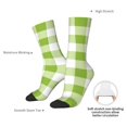 thumbnail image 4 of Fuzoiu White Green Plaid Print Athletic Crew Socks for Men & Women,Casual Crew Socks,Above Ankle Crew Socks for Business, Casual, 4 of 6