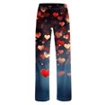thumbnail image 4 of Valentines Day Pajama Pants For Women Trendy Heart Printed Loose Pants Wide Leg Comfy Soft Plus Size Sleeping Pants Multicolor XL, 4 of 6