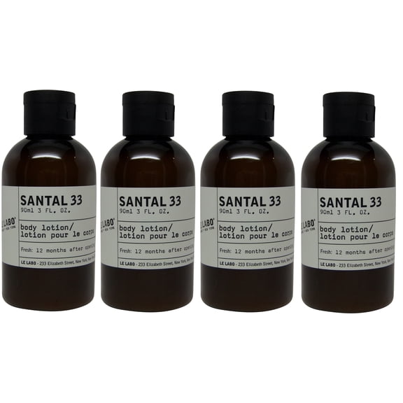 Le Labo Santal 33 Body Lotion lot of 4 each 3oz bottles. Total of 12oz