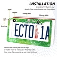 thumbnail image 3 of Aluminum License Plate Frame 2 Pack Car Exterior Accessory Car Tag Holder for Front Rear Plates Cars Decor Green Ink Splatter Pattern, 3 of 7
