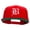 Red, variant on Old English B Embroidered Flat Bill Cap - Natural Black OSFM